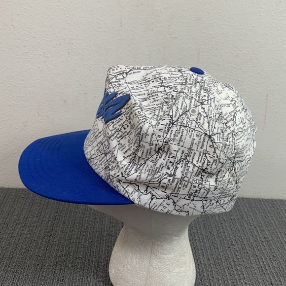 Vintage Indiana Road Map Snapback Hat Mens OSFA Blue White P Caps Made in USA - Picture 7 of 15